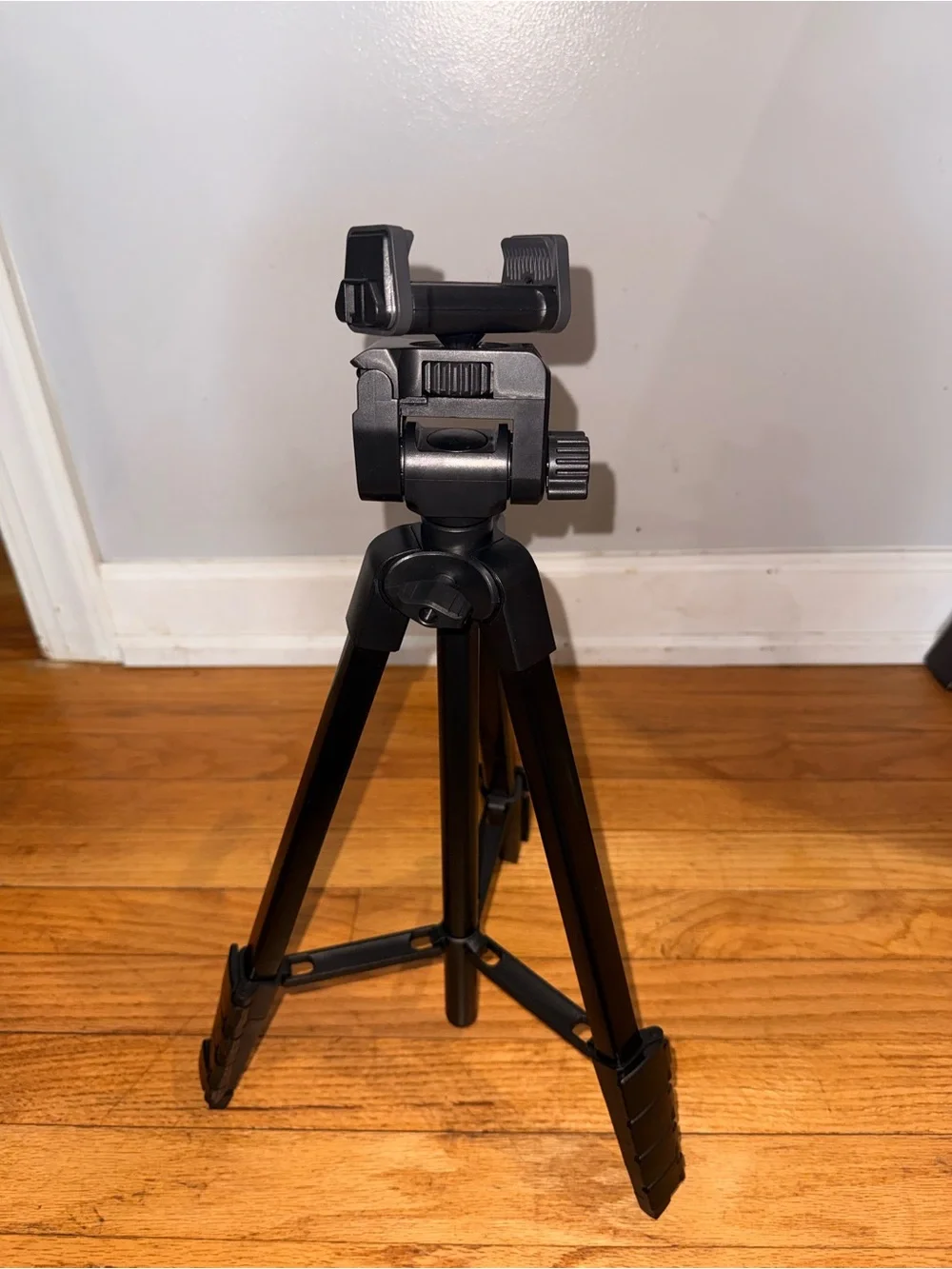 Portable Black Camera Tripod with Phone Mount